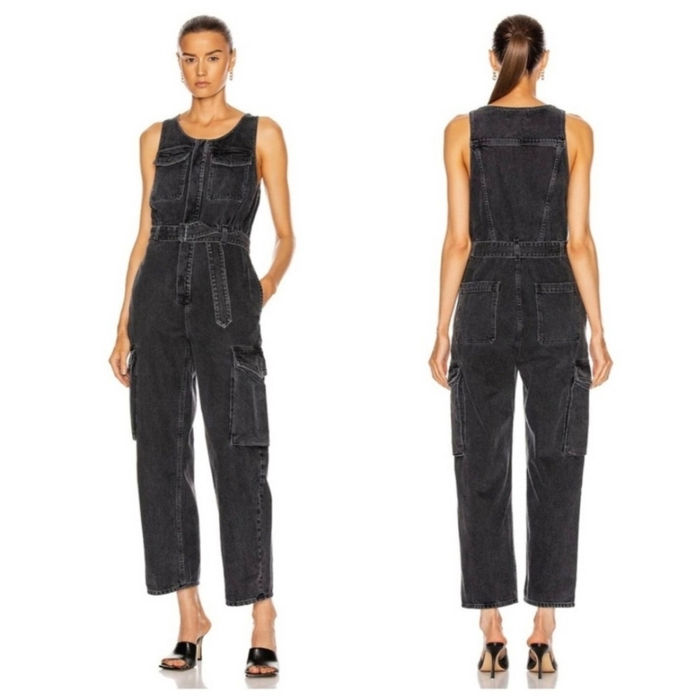 AGOLDE Elin Overalls Denim Jumpsuit Black Size 2 Revolve